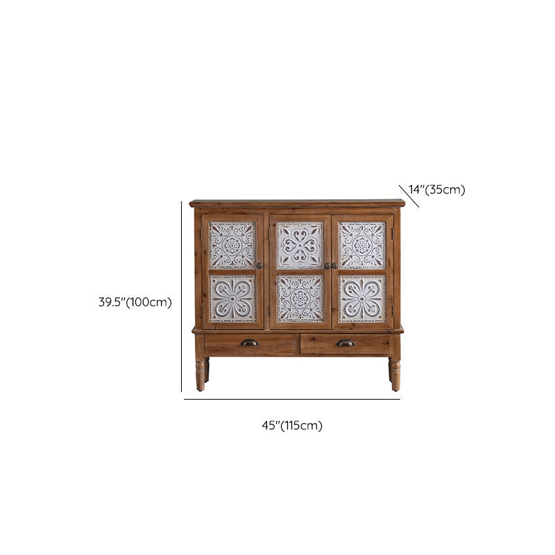 Industrial Stain Resistant Cabinet Distressed Wood Solid Wood Accent Cabinet Clearhalo 'Cabinets & Chests' 'cabinets_chests' 'furn' 'furn_cabinets_chests' 'Furniture' 'Living Room Furniture' 7117655