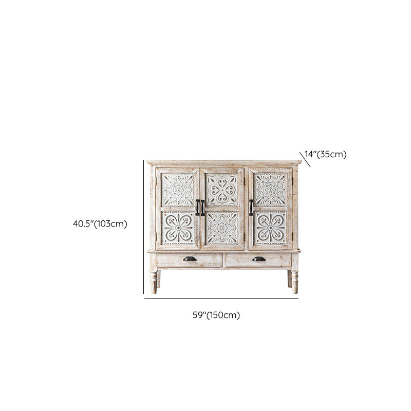 Industrial Stain Resistant Cabinet Distressed Wood Solid Wood Accent Cabinet Clearhalo 'Cabinets & Chests' 'cabinets_chests' 'furn' 'furn_cabinets_chests' 'Furniture' 'Living Room Furniture' 7117656