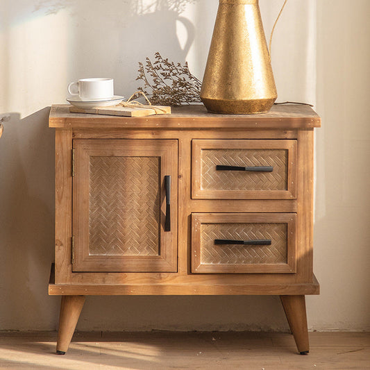 Industrial Solid Wood Side Cabinet Distressed Wood Accent Cabinet 24"L x 14"W x 22"H