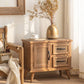 Industrial Solid Wood Side Cabinet Distressed Wood Accent Cabinet