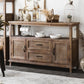 Industrial Solid Wood Side Cabinet Distressed Wood Accent Cabinet
