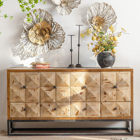 Distressed Wood Accent Chest Industrial Style Solid Wood Cabinet with Drawers Clearhalo 'Cabinets & Chests' 'cabinets_chests' 'furn' 'furn_cabinets_chests' 'Furniture' 'Living Room Furniture' 7117679
