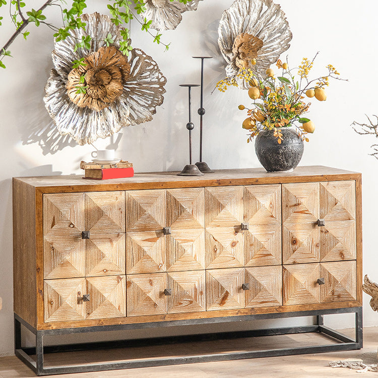 Distressed Wood Accent Chest Industrial Style Solid Wood Cabinet with Drawers Clearhalo 'Cabinets & Chests' 'cabinets_chests' 'furn' 'furn_cabinets_chests' 'Furniture' 'Living Room Furniture' 7117682