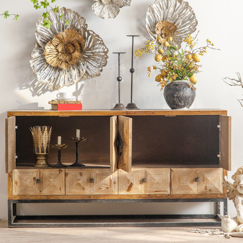Distressed Wood Accent Chest Industrial Style Solid Wood Cabinet with Drawers Clearhalo 'Cabinets & Chests' 'cabinets_chests' 'furn' 'furn_cabinets_chests' 'Furniture' 'Living Room Furniture' 7117686