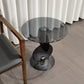 Contemporary Glass Round Top Side Table Metal Pedestal End Table Clearhalo 'Coffee & Accent Tables' 'End & Side Tables' 'end_side_tables' 'furn' 'furn_end_side_tables' 'Furniture' 'Living Room Furniture' 7117765