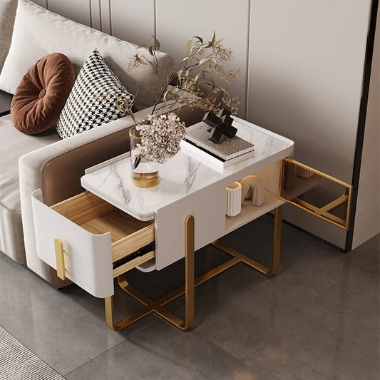 Tavolo di accento laterale in marmo della metà secolo