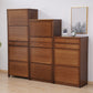 Mid Century Modern  Rectangle Cabinet Brown Accent Cabinet with Doors in Solid Wood