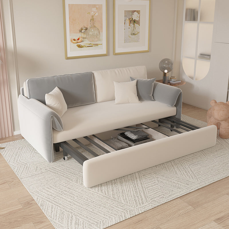 Contemporary Foldable Futon Sleeper Gray Futon Sleeper Sofa Bed Clearhalo 'furn' 'furn_futons' 'Furniture' 'Futons & Daybeds' 'Futons' 'Living Room Furniture' 7120572