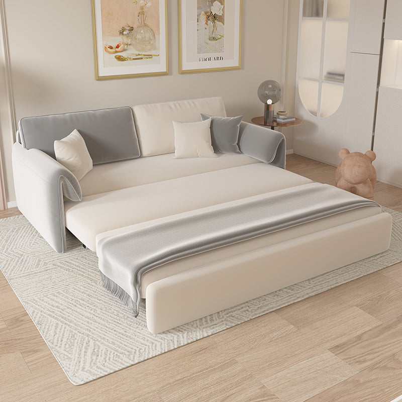 Contemporary Foldable Futon Sleeper Gray Futon Sleeper Sofa Bed Clearhalo 'furn' 'furn_futons' 'Furniture' 'Futons & Daybeds' 'Futons' 'Living Room Furniture' 7120573