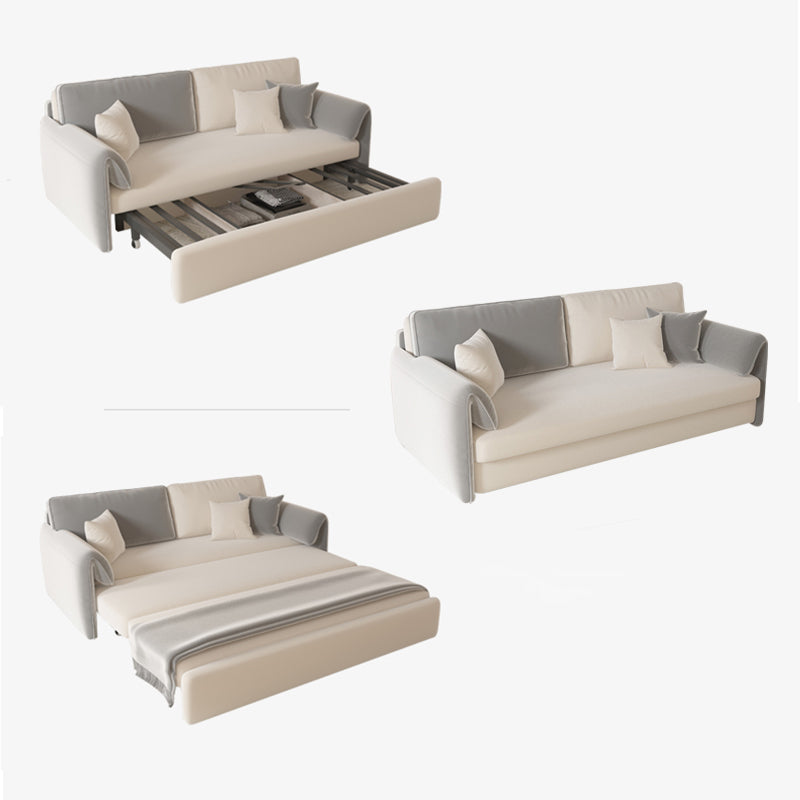 Contemporary Foldable Futon Sleeper Gray Futon Sleeper Sofa Bed Clearhalo 'furn' 'furn_futons' 'Furniture' 'Futons & Daybeds' 'Futons' 'Living Room Furniture' 7120579