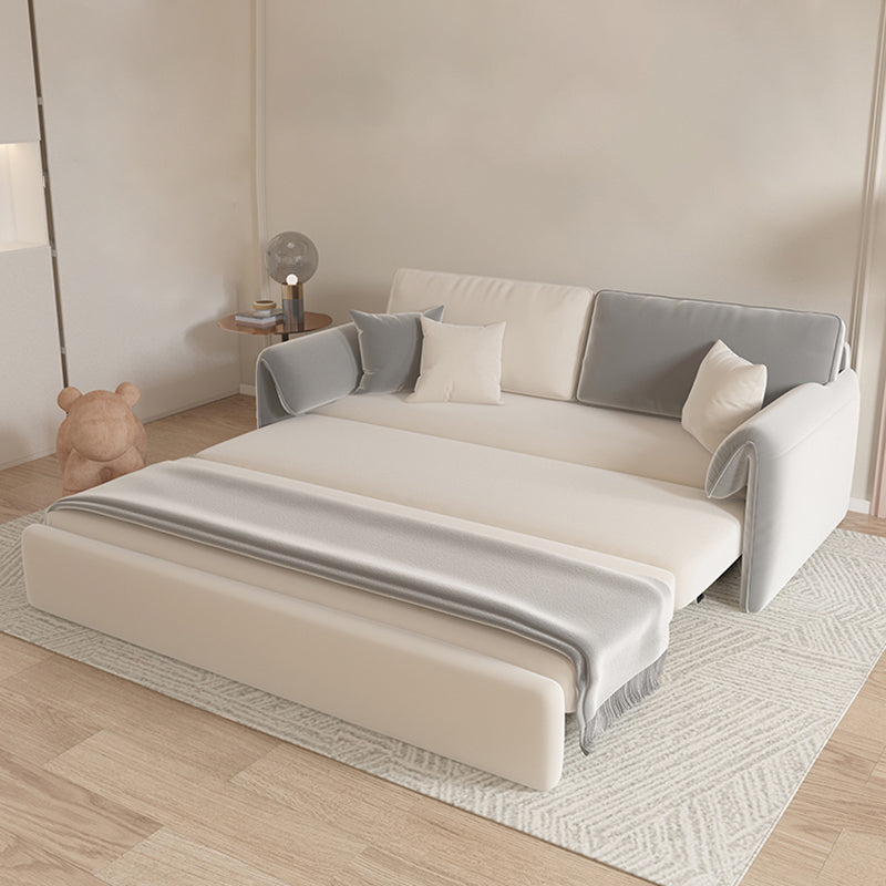 Contemporary Foldable Futon Sleeper Gray Futon Sleeper Sofa Bed Clearhalo 'furn' 'furn_futons' 'Furniture' 'Futons & Daybeds' 'Futons' 'Living Room Furniture' 7120585