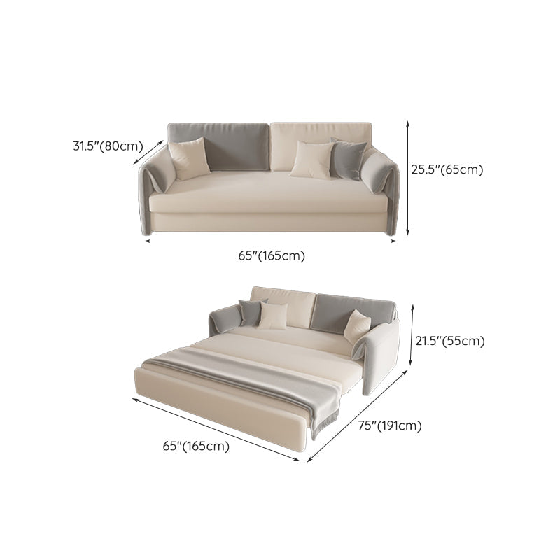 Contemporary Foldable Futon Sleeper Gray Futon Sleeper Sofa Bed Clearhalo 'furn' 'furn_futons' 'Furniture' 'Futons & Daybeds' 'Futons' 'Living Room Furniture' 7120588