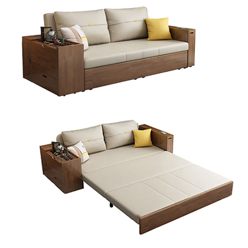 31" Wide Contemporary Sleeper Sofa Futon Leather Storage Sleeper Sofa