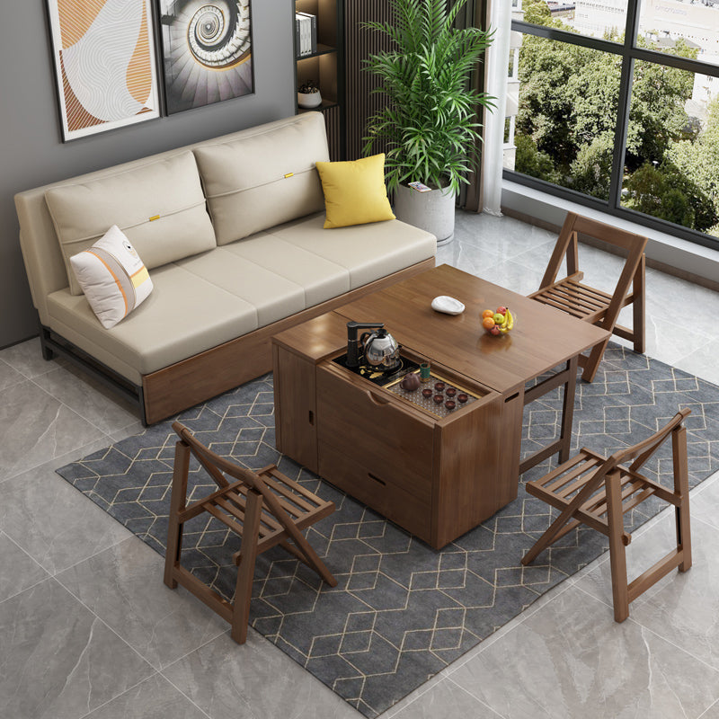 31" Wide Contemporary Sleeper Sofa Futon Leather Storage Sleeper Sofa