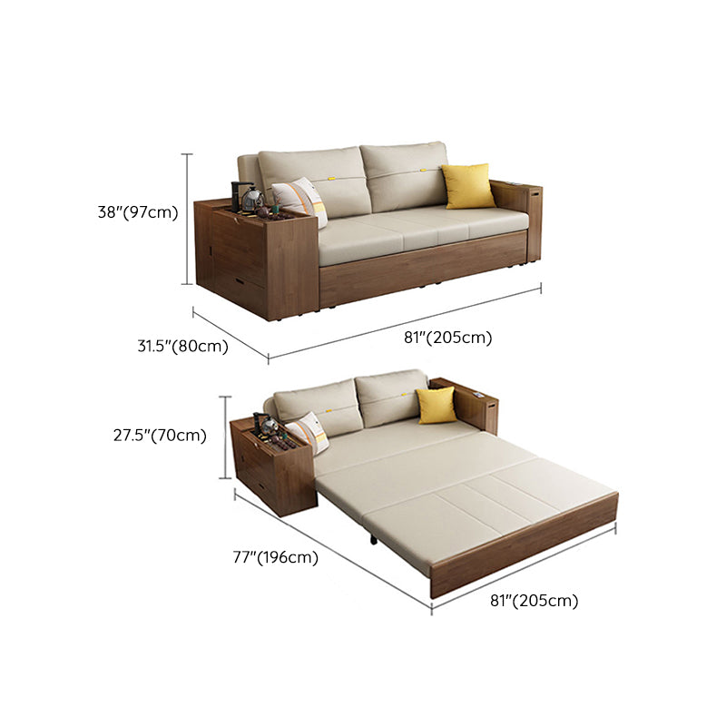 31" Wide Contemporary Sleeper Sofa Futon Leather Storage Sleeper Sofa