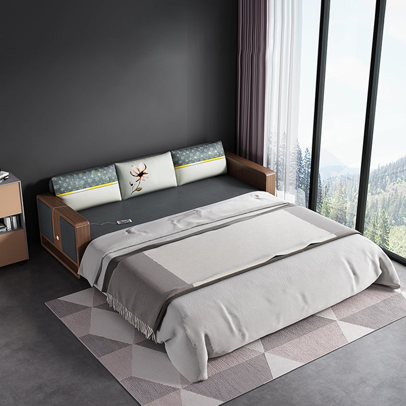 31 "De large canapé-lit contemporain futon gris oreiller comprenant un canapé-lit