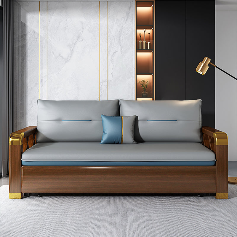 Divano per dormiente moderno in pelle finta 31,45 "H divano a braccia quadrate imbottite