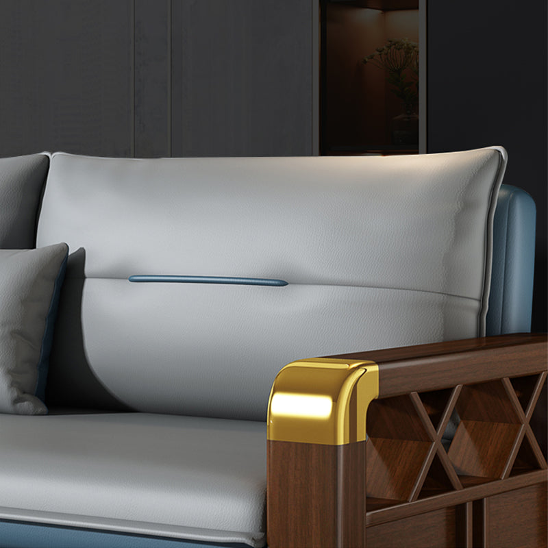 Divano per dormiente moderno in pelle finta 31,45 "H divano a braccia quadrate imbottite