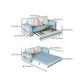 Pillow Back Sleeper Sofa Foldable Square Arms Futon Sleeper Sofa Bed