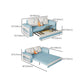 Pillow Back Sleeper Sofa Foldable Square Arms Futon Sleeper Sofa Bed