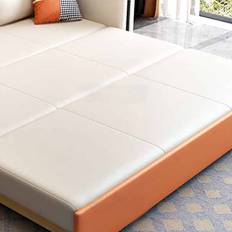 32.67 "Cama de cuero de piel sintética de alta cama Sofá con estilo Glam en beige