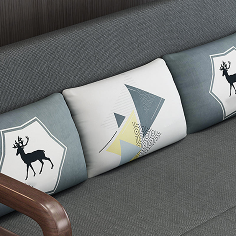 Modern cotone miscela di divano di divano in legno di divano senza braccio