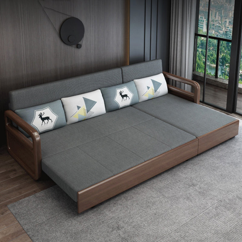 Modern cotone miscela di divano di divano in legno di divano senza braccio