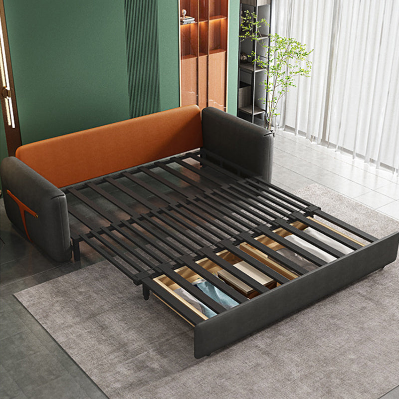 32" Wide Glam Sleeper Sofa Leather Pillow Included Foldable Sleeper Sofa