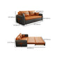 32" Wide Glam Sleeper Sofa Leather Pillow Included Foldable Sleeper Sofa