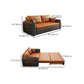 32" Wide Glam Sleeper Sofa Leather Pillow Included Foldable Sleeper Sofa