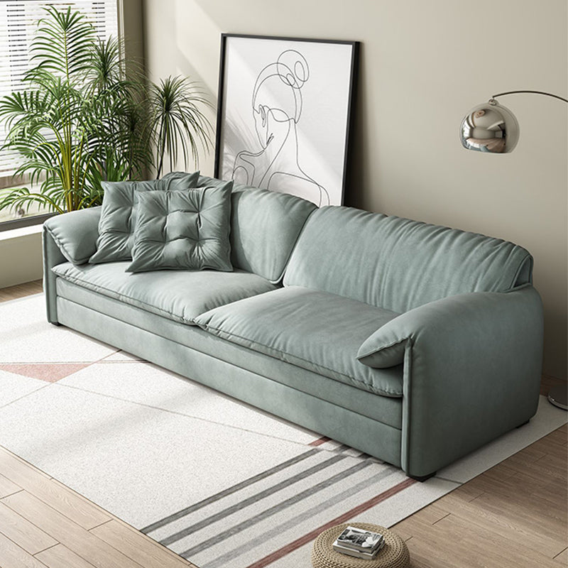 Nordic Upholstered Sleeper Sofa Pillow Top Arm Sofa Bed in Green Clearhalo 'furn' 'furn_futons' 'Furniture' 'Futons & Daybeds' 'Futons' 'Living Room Furniture' 7121365