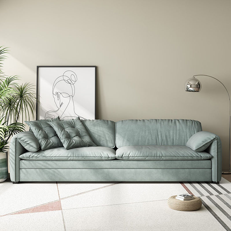 Nordic Upholstered Sleeper Sofa Pillow Top Arm Sofa Bed in Green Clearhalo 'furn' 'furn_futons' 'Furniture' 'Futons & Daybeds' 'Futons' 'Living Room Furniture' 7121370
