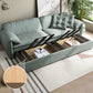Nordic Upholstered Sleeper Sofa Pillow Top Arm Sofa Bed in Green Clearhalo 'furn' 'furn_futons' 'Furniture' 'Futons & Daybeds' 'Futons' 'Living Room Furniture' 7121380