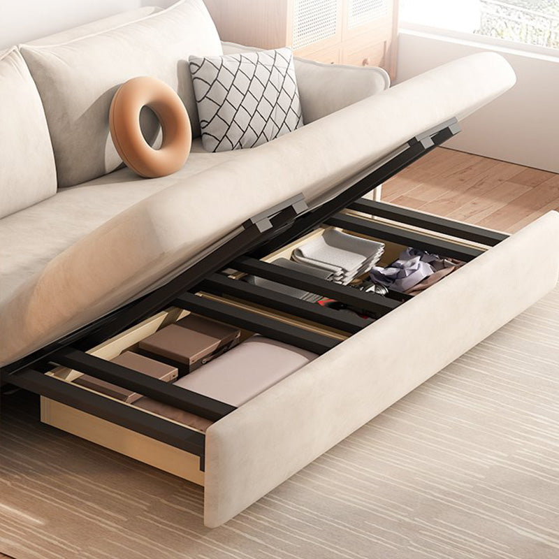 32"H Scandinavian Sleeper Sofa Futon Leather Storage Sleeper Sofa Clearhalo 'furn' 'furn_futons' 'Furniture' 'Futons & Daybeds' 'Futons' 'Living Room Furniture' 7121398