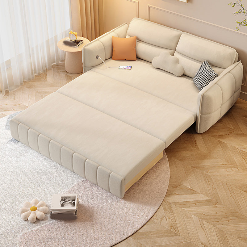 33,85 "braccia rotonda alta dormiente in tessuto nordico del divano letto a beige