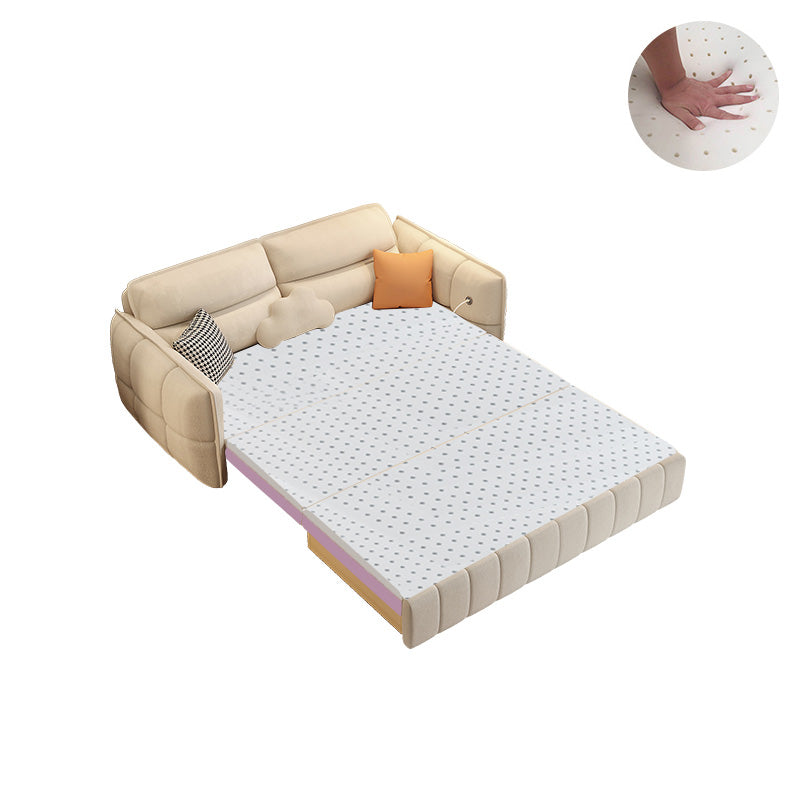 33,85 "braccia rotonda alta dormiente in tessuto nordico del divano letto a beige