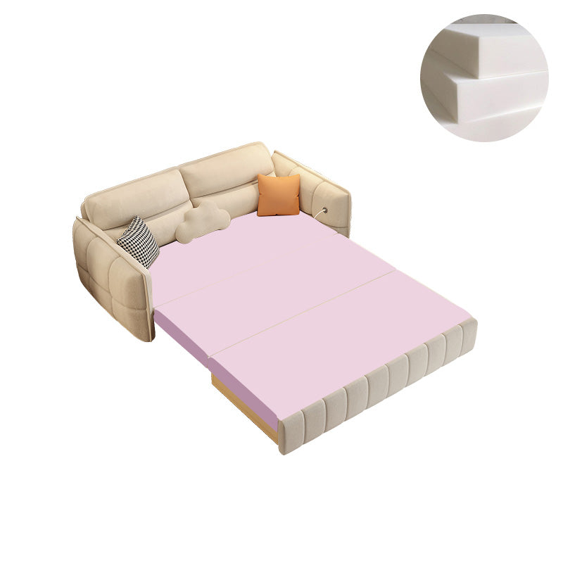 33,85 "braccia rotonda alta dormiente in tessuto nordico del divano letto a beige