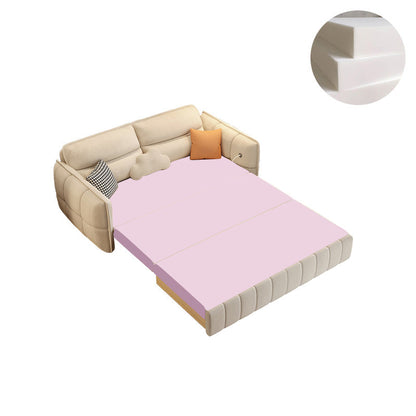 33,85 "braccia rotonda alta dormiente in tessuto nordico del divano letto a beige