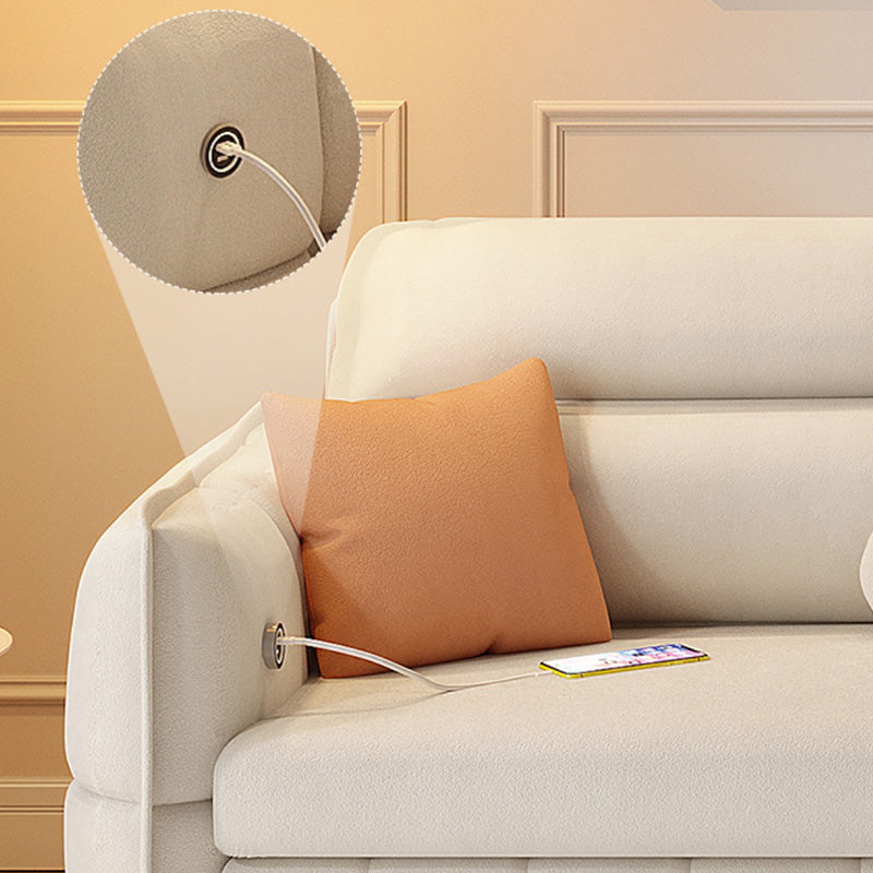 33,85 "braccia rotonda alta dormiente in tessuto nordico del divano letto a beige