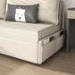 32"H Scandinavian Sleeper Sofa Futon Beige Foldable Sleeper Sofa