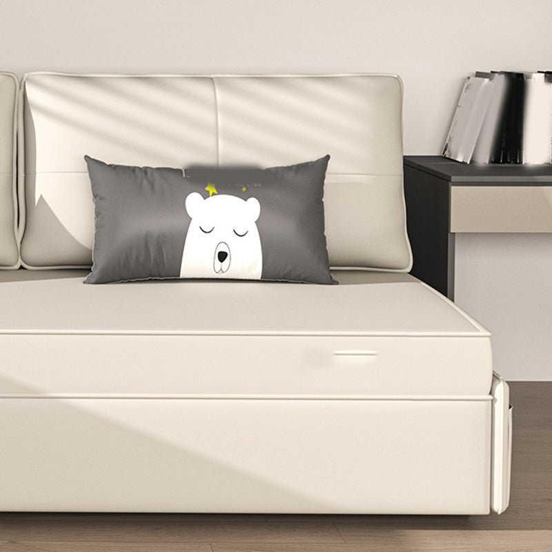 32"H Scandinavian Sleeper Sofa Futon Beige Foldable Sleeper Sofa