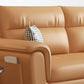 Flared Arms Sleeper Sofa Faux Leather Upholstered Futon Sleeper Sofa Clearhalo 'furn' 'furn_futons' 'Furniture' 'Futons & Daybeds' 'Futons' 'Living Room Furniture' 7121497