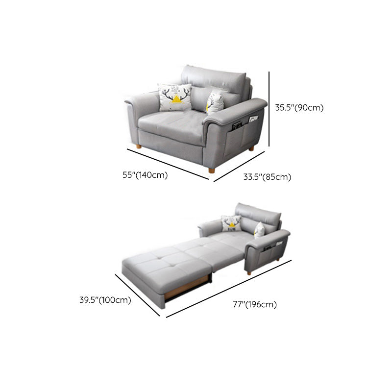 Flared Arms Sleeper Sofa Faux Leather Upholstered Futon Sleeper Sofa Clearhalo 'furn' 'furn_futons' 'Furniture' 'Futons & Daybeds' 'Futons' 'Living Room Furniture' 7121501