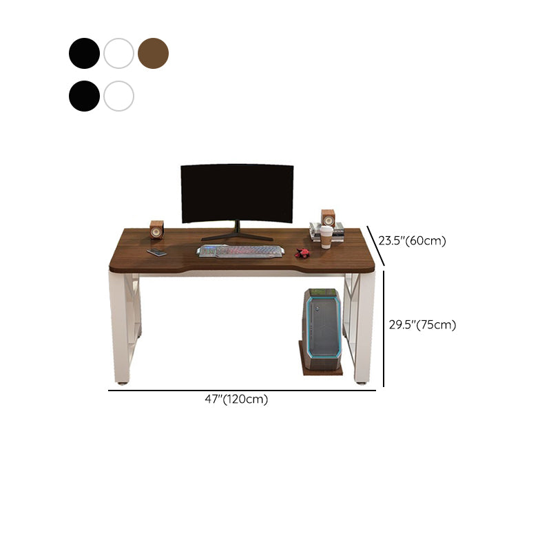 Modern Gaming Desk Antique Finish Wooden Writing Desk with Metal Legs Clearhalo 'furn' 'furn_office_desk' 'Furniture' 'Office Desks' 'Office Furniture' 'office_desk' 7121533