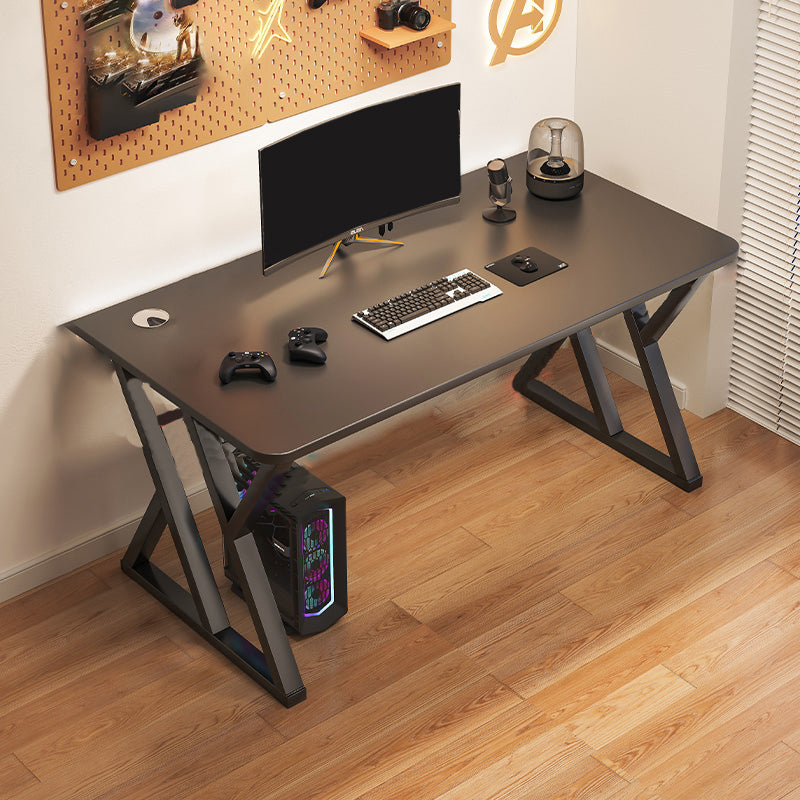 Rectangular Industrial Gaming Desk Antique Finish Computer Desk with Metal Legs Black Clearhalo 'furn' 'furn_office_desk' 'Furniture' 'Office Desks' 'Office Furniture' 'office_desk' 7121572