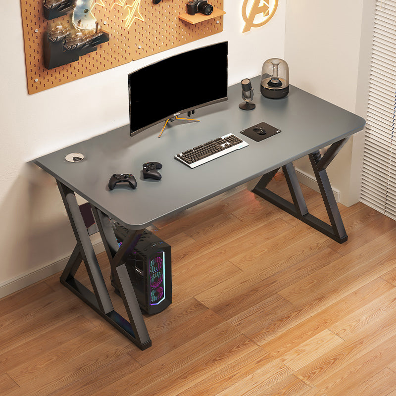 Rectangular Industrial Gaming Desk Antique Finish Computer Desk with Metal Legs Gray Clearhalo 'furn' 'furn_office_desk' 'Furniture' 'Office Desks' 'Office Furniture' 'office_desk' 7121574