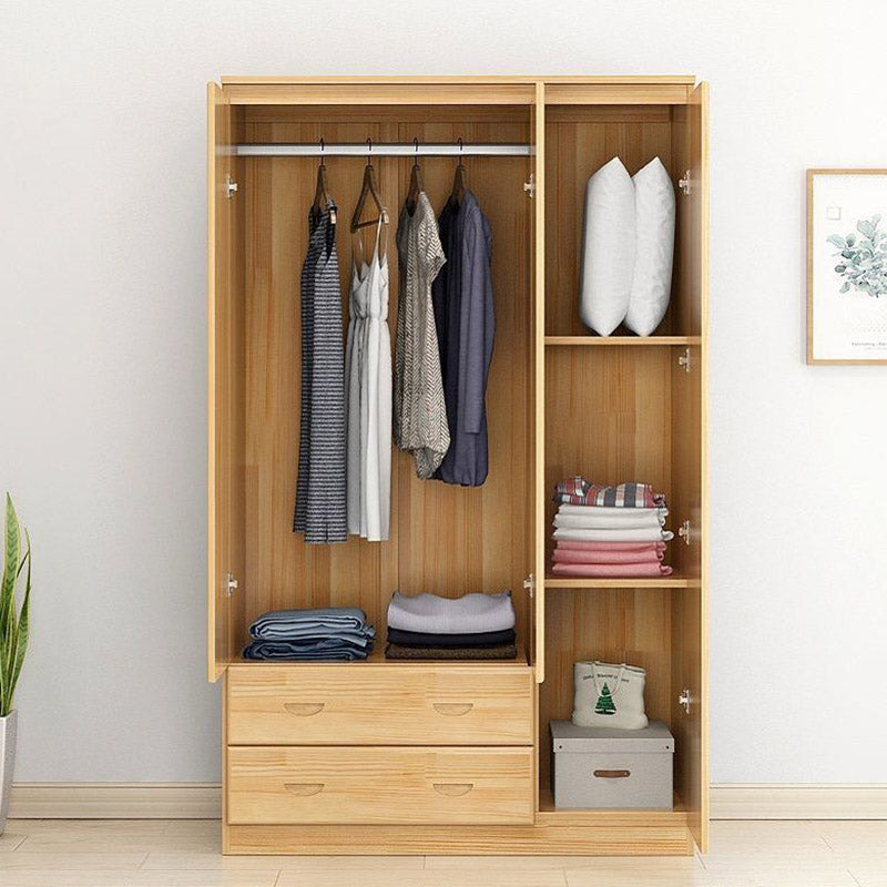 コンテンポラリースタイルのワードローブアーモアーアワールの木材の組み合わせ装甲とドア