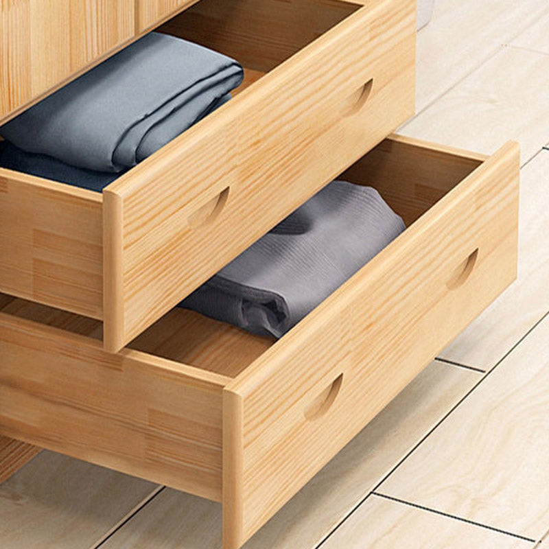 コンテンポラリースタイルのワードローブアーモアーアワールの木材の組み合わせ装甲とドア