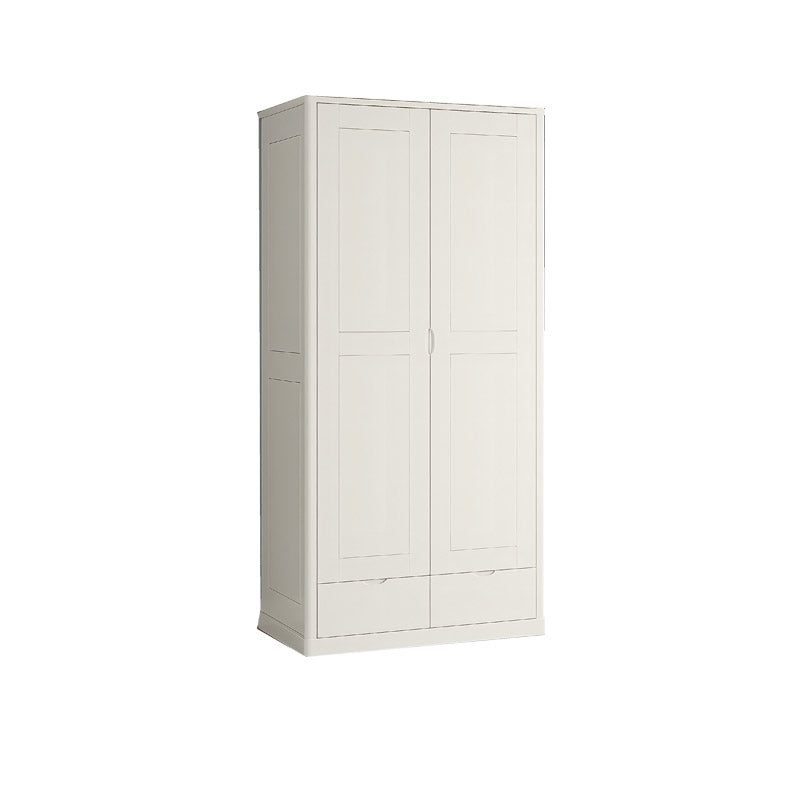 Contemporary Style Wardrobe Armoire Solid Wood Wardrobe Closet with Doors and Drawers Armoire 39"L x 23"W x 83"H White Clearhalo 'Armoires & Wardrobes' 'armoires_wardrobes' 'Bedroom Furniture' 'furn' 'furn_armoires_wardrobes' 'Furniture' 7121637