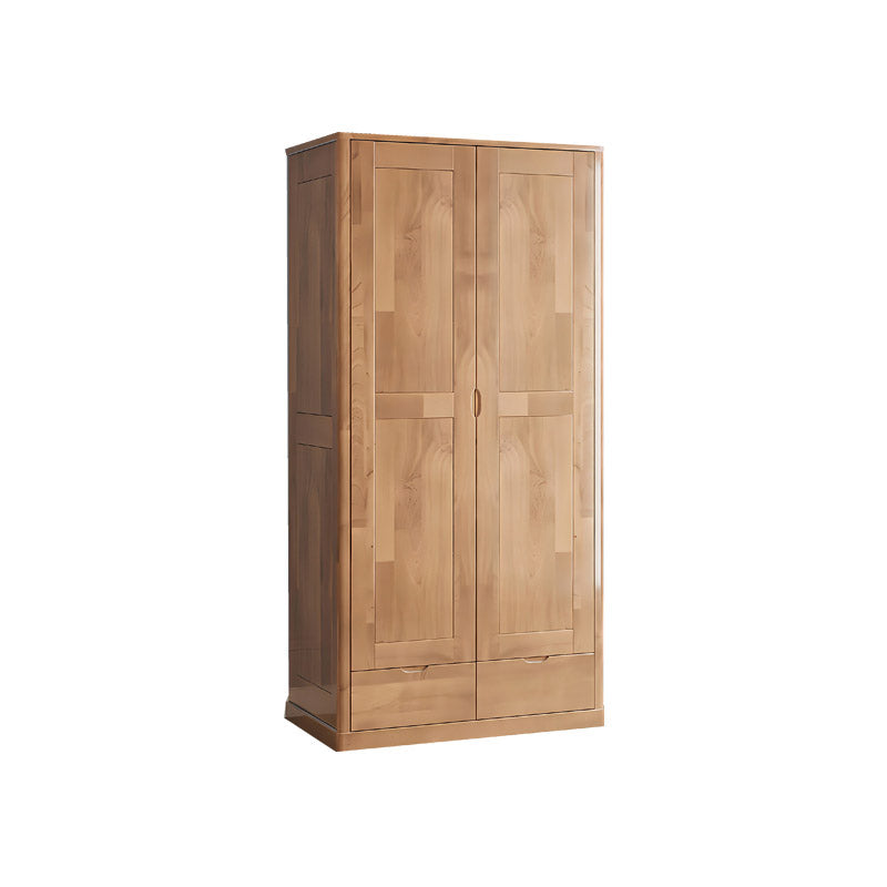 Contemporary Style Wardrobe Armoire Solid Wood Wardrobe Closet with Doors and Drawers Armoire 39"L x 23"W x 83"H Wood Clearhalo 'Armoires & Wardrobes' 'armoires_wardrobes' 'Bedroom Furniture' 'furn' 'furn_armoires_wardrobes' 'Furniture' 7121640